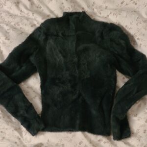 Babaton Deep Green Fuzzy Sweater